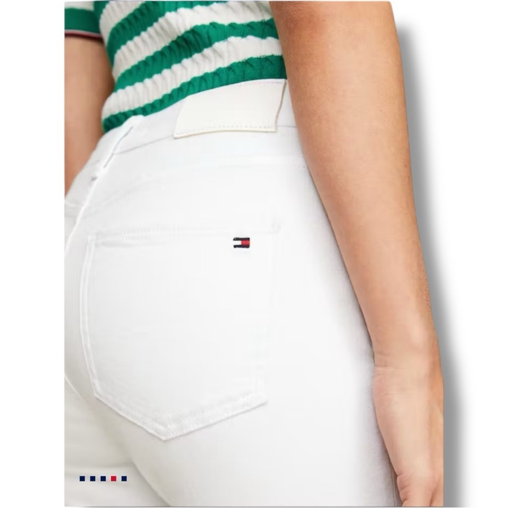 Tommy Hilfiger Women's Bright White Denim High Rise Tapered Size 16 Skinny Jeans - Picture 3 of 16